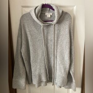H&M Light Gray Cowl Neck Hooded Mens Sweater Large